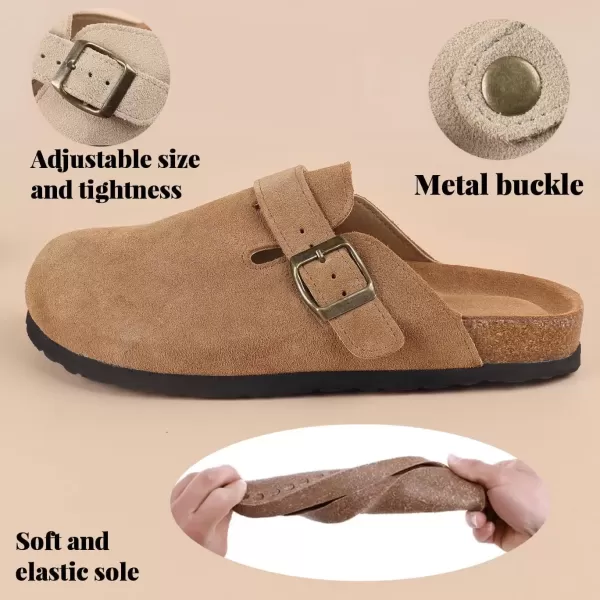 imageADAMUMU Clogs for Womens Suede ClogsApricot