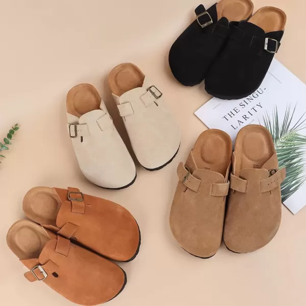 imageADAMUMU Clogs for Womens Suede ClogsApricot
