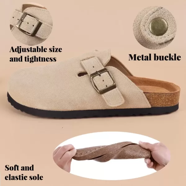 imageADAMUMU Clogs for Womens Suede ClogsTaupe