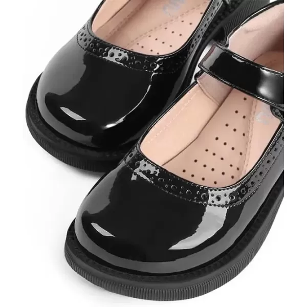 imageADAMUMU Girls School Shoes Confortable Mary Jane FlatsLittle Girl Casual Dress Shoes Strap Ballet Flats for KidBlack