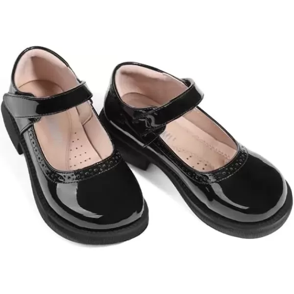 imageADAMUMU Girls School Shoes Confortable Mary Jane FlatsLittle Girl Casual Dress Shoes Strap Ballet Flats for KidBlack