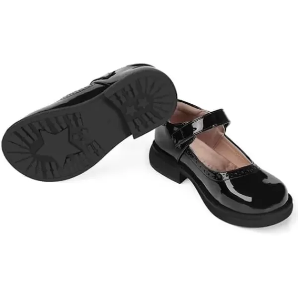 imageADAMUMU Girls School Shoes Confortable Mary Jane FlatsLittle Girl Casual Dress Shoes Strap Ballet Flats for KidBlack