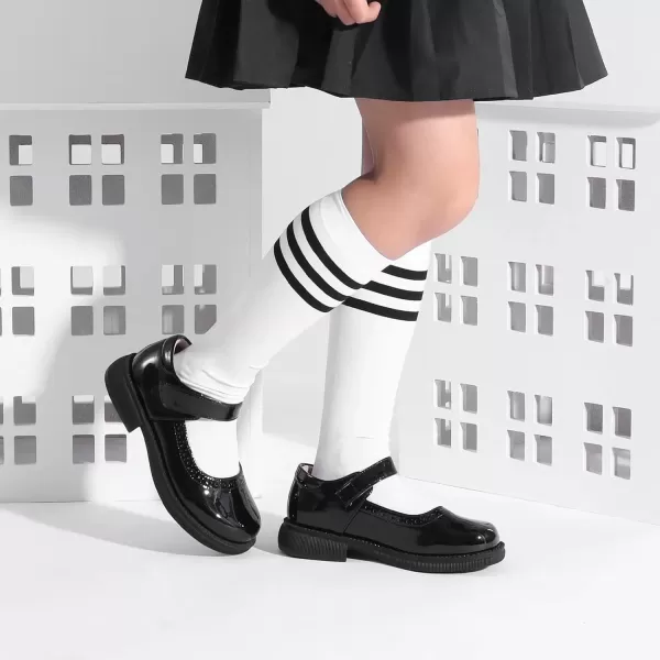 imageADAMUMU Girls School Shoes Confortable Mary Jane FlatsLittle Girl Casual Dress Shoes Strap Ballet Flats for KidBlack