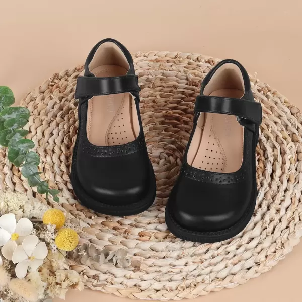 imageADAMUMU Girls School Shoes Confortable Mary Jane FlatsLittle Girl Casual Dress Shoes Strap Ballet Flats for KidBlack02
