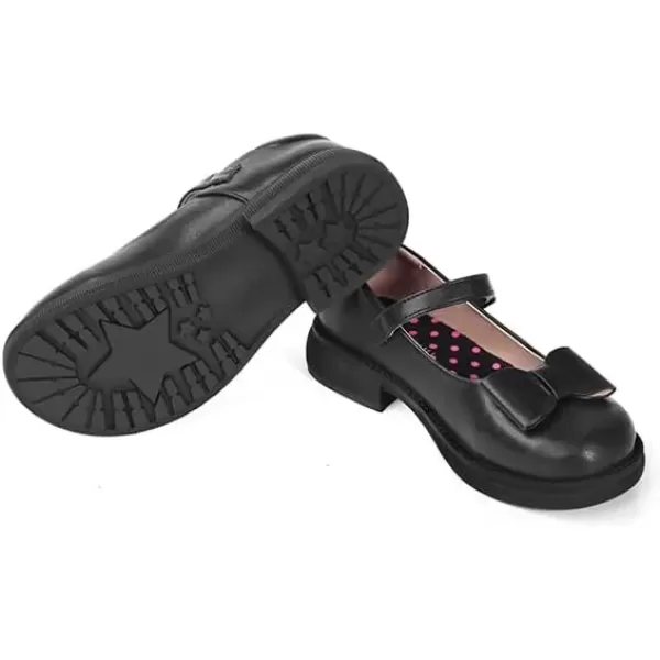 imageADAMUMU Girls School Shoes Confortable Mary Jane FlatsLittle Girl Casual Dress Shoes Strap Ballet Flats for KidBowblack