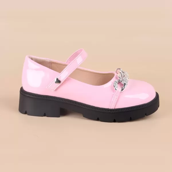 imageADAMUMU Girls School Shoes Confortable Mary Jane FlatsLittle Girl Casual Dress Shoes Strap Ballet Flats for KidPink