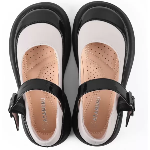 imageADAMUMU Toddler Dress Shoes Flower Girl Shoes for Weeding Cute Toddler Mary Jane Shoes Lace Flore Ballet Flat for Walking JumpingBucklecream