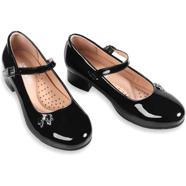 imageADAMUMU Toddler Dress Shoes Flower Girl Shoes for Weeding Cute Toddler Mary Jane Shoes Lace Flore Ballet Flat for Walking JumpingButterfly Black