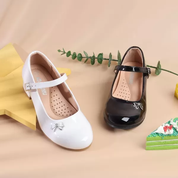 imageADAMUMU Toddler Dress Shoes Flower Girl Shoes for Weeding Cute Toddler Mary Jane Shoes Lace Flore Ballet Flat for Walking JumpingButterfly Black