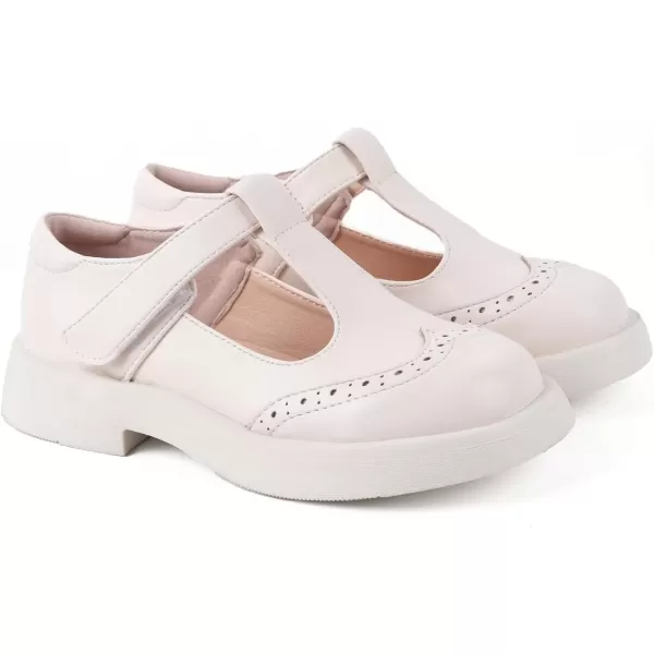 imageADAMUMU Toddler Dress Shoes Flower Girl Shoes for Weeding Cute Toddler Mary Jane Shoes Lace Flore Ballet Flat for Walking JumpingCream21