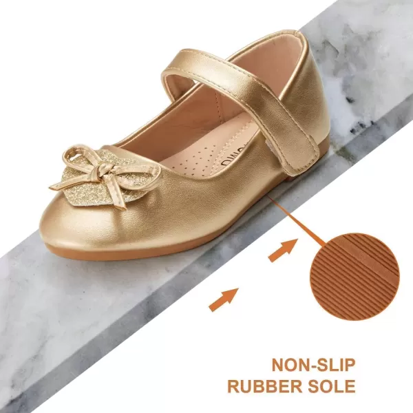 imageADAMUMU Toddler Dress Shoes Flower Girl Shoes for Weeding Cute Toddler Mary Jane Shoes Lace Flore Ballet Flat for Walking JumpingGold02