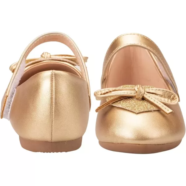 imageADAMUMU Toddler Dress Shoes Flower Girl Shoes for Weeding Cute Toddler Mary Jane Shoes Lace Flore Ballet Flat for Walking JumpingGold02