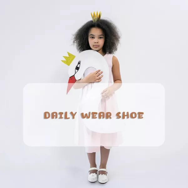 imageADAMUMU Toddler Dress Shoes Flower Girl Shoes for Weeding Cute Toddler Mary Jane Shoes Lace Flore Ballet Flat for Walking JumpingPearl White