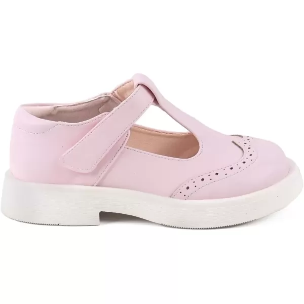 imageADAMUMU Toddler Dress Shoes Flower Girl Shoes for Weeding Cute Toddler Mary Jane Shoes Lace Flore Ballet Flat for Walking JumpingPink21