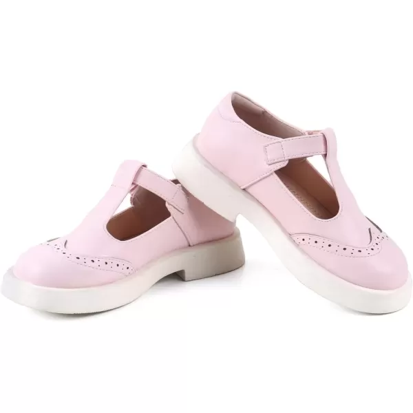 imageADAMUMU Toddler Dress Shoes Flower Girl Shoes for Weeding Cute Toddler Mary Jane Shoes Lace Flore Ballet Flat for Walking JumpingPink21