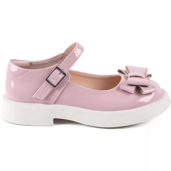imageADAMUMU Toddler Dress Shoes Flower Girl Shoes for Weeding Cute Toddler Mary Jane Shoes Lace Flore Ballet Flat for Walking JumpingSingle Bucklepink