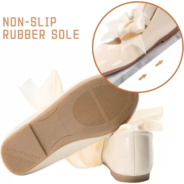imageADAMUMU Toddler Dress Shoes Flower Girl Shoes for Weeding Cute Toddler Mary Jane Shoes Lace Flore Ballet Flat for Walking JumpingStraps Cream