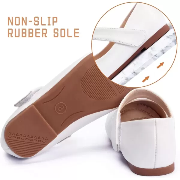 imageADAMUMU Toddler Dress Shoes Flower Girl Shoes for Weeding Cute Toddler Mary Jane Shoes Lace Flore Ballet Flat for Walking JumpingWhite02