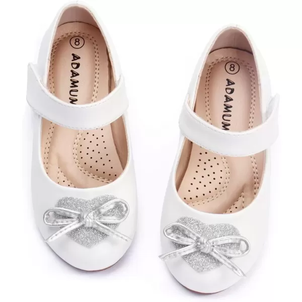 imageADAMUMU Toddler Dress Shoes Flower Girl Shoes for Weeding Cute Toddler Mary Jane Shoes Lace Flore Ballet Flat for Walking JumpingWhite02
