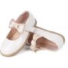 imageADAMUMU Girls Dress Shoes Flower Girl Shoes for Weeding Cute Toddler Mary Jane ShoesPearl Bowcream