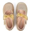 imageADAMUMU Girls Dress Shoes Flower Girl Shoes for Weeding Cute Toddler Mary Jane ShoesPearl Bowgold