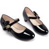 imageADAMUMU Girls Low Heel Shoes PU Dress Shoes for WeddingLittle Big KidsBlack