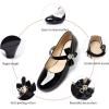 imageADAMUMU Girls Low Heel Shoes PU Dress Shoes for WeddingLittle Big KidsBlack