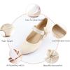 imageADAMUMU Girls Low Heel Shoes PU Dress Shoes for WeddingLittle Big KidsCream