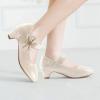 imageADAMUMU Girls Low Heel Shoes PU Dress Shoes for WeddingLittle Big KidsCream