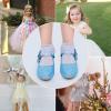 imageADAMUMU Girls Low Heel Shoes PU Dress Shoes for WeddingLittle Big KidsGlitterblue