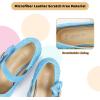 imageADAMUMU Girls Low Heel Shoes PU Dress Shoes for WeddingLittle Big KidsGlitterblue