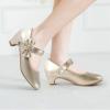 imageADAMUMU Girls Low Heel Shoes PU Dress Shoes for WeddingLittle Big KidsGold
