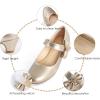 imageADAMUMU Girls Low Heel Shoes PU Dress Shoes for WeddingLittle Big KidsGold