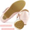 imageADAMUMU Girls Low Heel Shoes PU Dress Shoes for WeddingLittle Big KidsPink