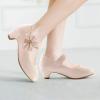 imageADAMUMU Girls Low Heel Shoes PU Dress Shoes for WeddingLittle Big KidsPink