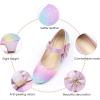 imageADAMUMU Girls Low Heel Shoes PU Dress Shoes for WeddingLittle Big KidsRainbow