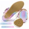 imageADAMUMU Girls Low Heel Shoes PU Dress Shoes for WeddingLittle Big KidsRainbow