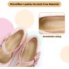 imageADAMUMU Girls Low Heel Shoes PU Dress Shoes for WeddingLittle Big KidsRosegold