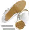 imageADAMUMU Girls Low Heel Shoes PU Dress Shoes for WeddingLittle Big KidsWhite