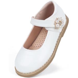 imageADAMUMU Girls Dress Shoes Flower Girl Shoes for Weeding Cute Toddler Mary Jane ShoesWhite17