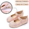 imageADAMUMU Girls Dress Up Shoes Sparkly Shoes for Girls Princess Mary Jane School Uniform Dress Shoes in Performance Prom and Graduation for ToddlerLittleBig KidsRosegold