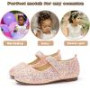 imageADAMUMU Girls Dress Up Shoes Sparkly Shoes for Girls Princess Mary Jane School Uniform Dress Shoes in Performance Prom and Graduation for ToddlerLittleBig KidsRosegold