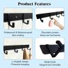 imageADAMUMU Key Holder Hanging Utensil Holder with 4 Hooks Black Versatile Kitchen Rail Efficiently Organize Kitchen Towels Utensils and Small Cookware to Maximize Space6 Hooks