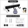 imageADAMUMU Key Holder Hanging Utensil Holder with 4 Hooks Black Versatile Kitchen Rail Efficiently Organize Kitchen Towels Utensils and Small Cookware to Maximize Space3 Hooks