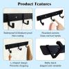 imageADAMUMU Key Holder Hanging Utensil Holder with 4 Hooks Black Versatile Kitchen Rail Efficiently Organize Kitchen Towels Utensils and Small Cookware to Maximize Space3 Hooks