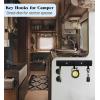 imageADAMUMU Key Holder Hanging Utensil Holder with 4 Hooks Black Versatile Kitchen Rail Efficiently Organize Kitchen Towels Utensils and Small Cookware to Maximize Space3 Hooks