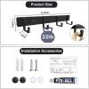 imageADAMUMU Key Holder Hanging Utensil Holder with 4 Hooks Black Versatile Kitchen Rail Efficiently Organize Kitchen Towels Utensils and Small Cookware to Maximize Space4 Hooks