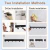 imageADAMUMU Key Holder Hanging Utensil Holder with 4 Hooks Black Versatile Kitchen Rail Efficiently Organize Kitchen Towels Utensils and Small Cookware to Maximize Space6 Hooks