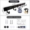 imageADAMUMU Key Holder Hanging Utensil Holder with 4 Hooks Black Versatile Kitchen Rail Efficiently Organize Kitchen Towels Utensils and Small Cookware to Maximize Space6 Hooks