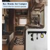 imageADAMUMU Key Holder Hanging Utensil Holder with 4 Hooks Black Versatile Kitchen Rail Efficiently Organize Kitchen Towels Utensils and Small Cookware to Maximize Space5 Hooks
